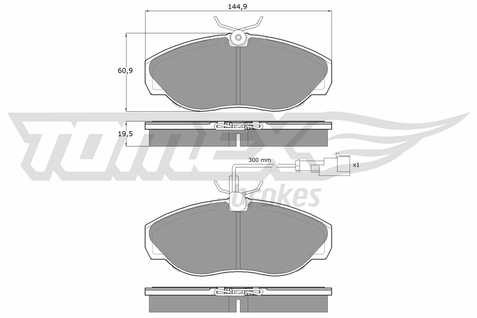 Sada brzdových destiček, kotoučová brzda TOMEX Brakes